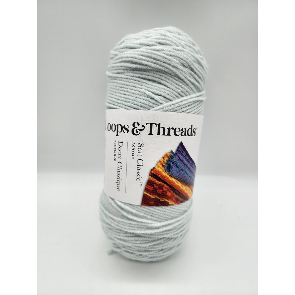 Loops & Threads Soft Classic Acrylic Yarn Ice Blue Medium 4 354 Yards 7oz